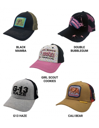 Bonés de Caminhoneiro com Desenhos Canábicos