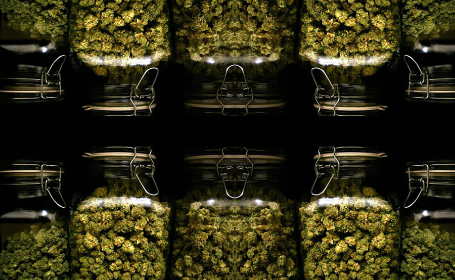 marijuana in crystal jar