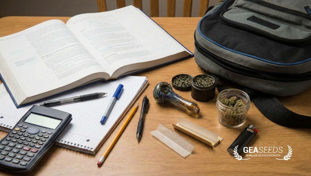 Objetos típicos de un adolescente que consume marihuana