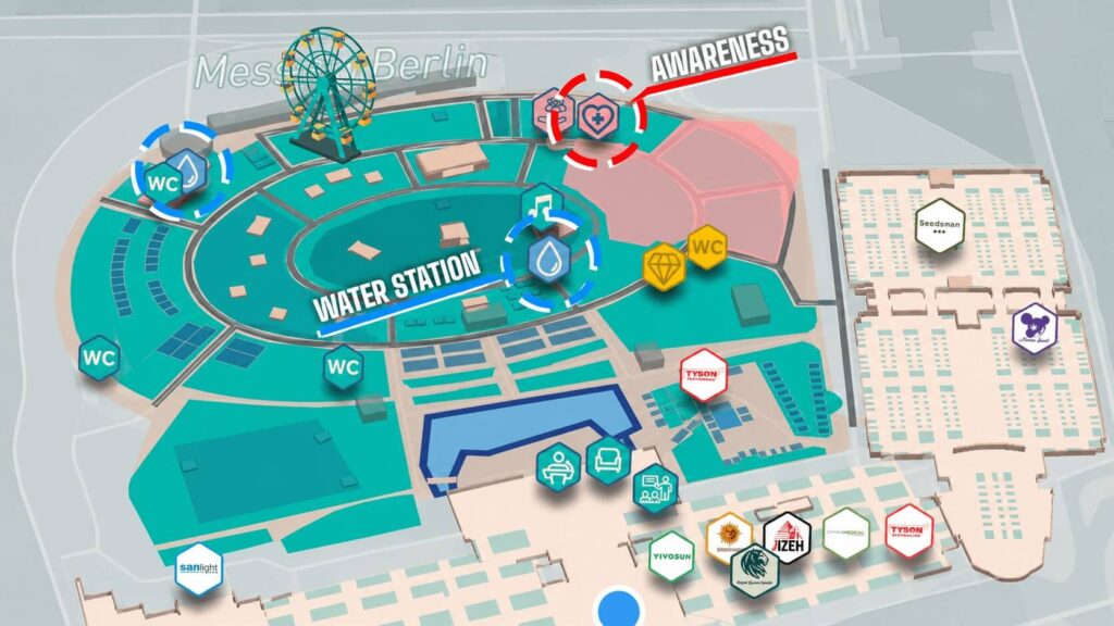 Map of the Mary Jane Berlin Festival site at Messe Berlin.