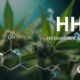 HHC - Fórmula química dibujada sobre una planta de cannabis