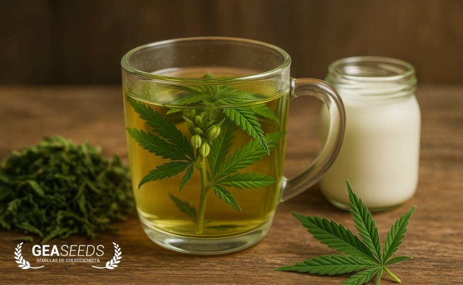 Infusión hecha con marihuana macho