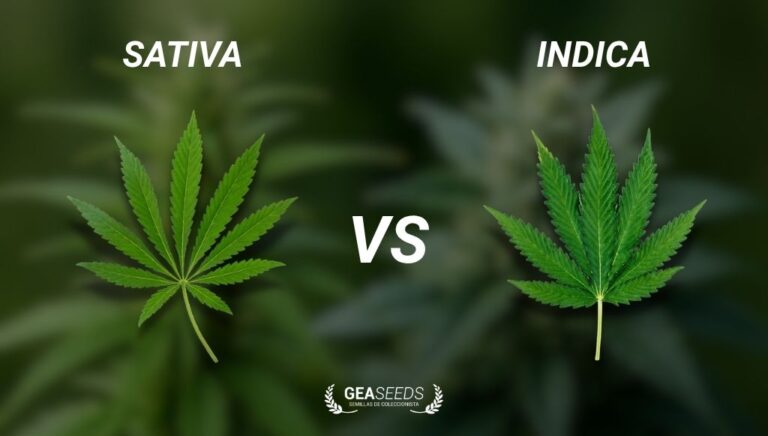 Unterschiede in den Blättern von Indica- und Sativa-Marihuana