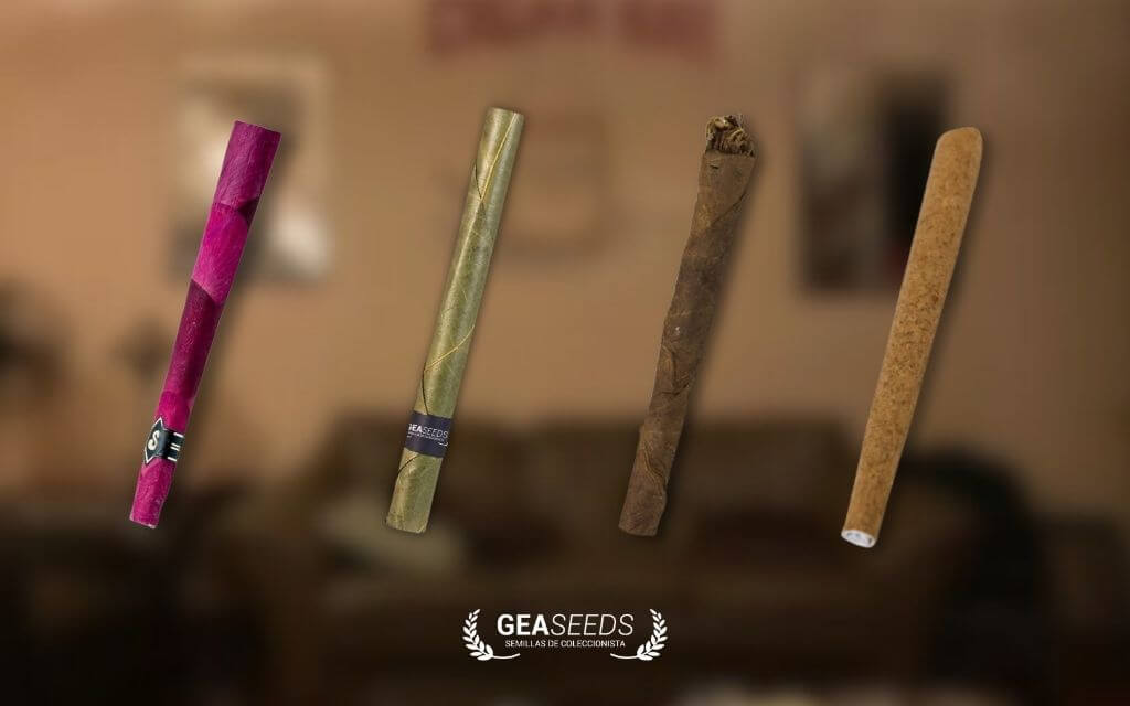 4 blunts liados en diferentes hojas