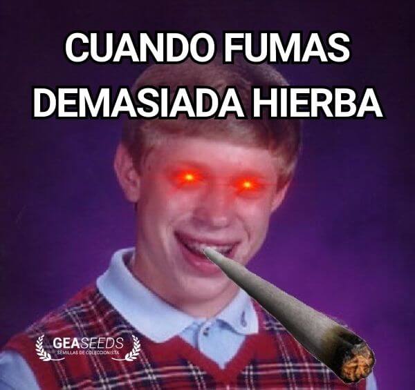 Meme cuando fumas demasiada hierba -niño ojos rojos