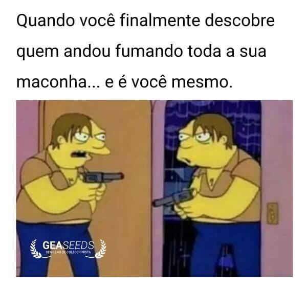 Meme engraçado de maconha descobrindo que você fumou toda sua erva