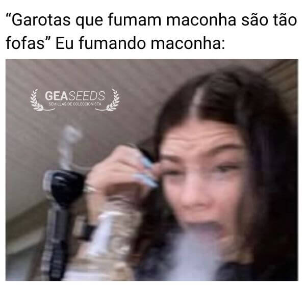 Meme engraçado de maconha sobre garotas fumando maconha