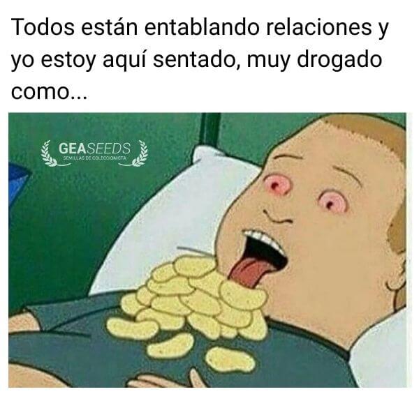 Personaje de dibujos animado tumbado y muy fumado